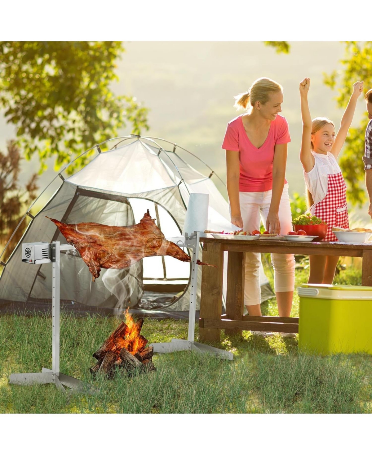 Xo Stainless Steel Rotisserie Grill Kit, 132 lb Capacity, Dual Motors, Adjustable Bbq Roaster for Backyard
