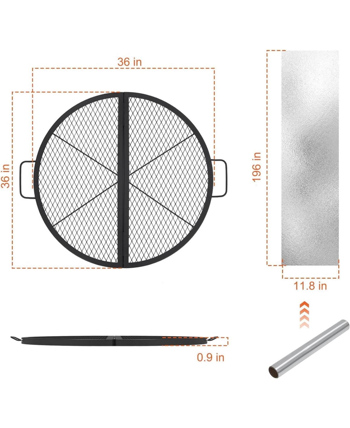 Xo Foldable Fire Pit Cooking Grill Grate, X-Marks Campfire Bbq Grill