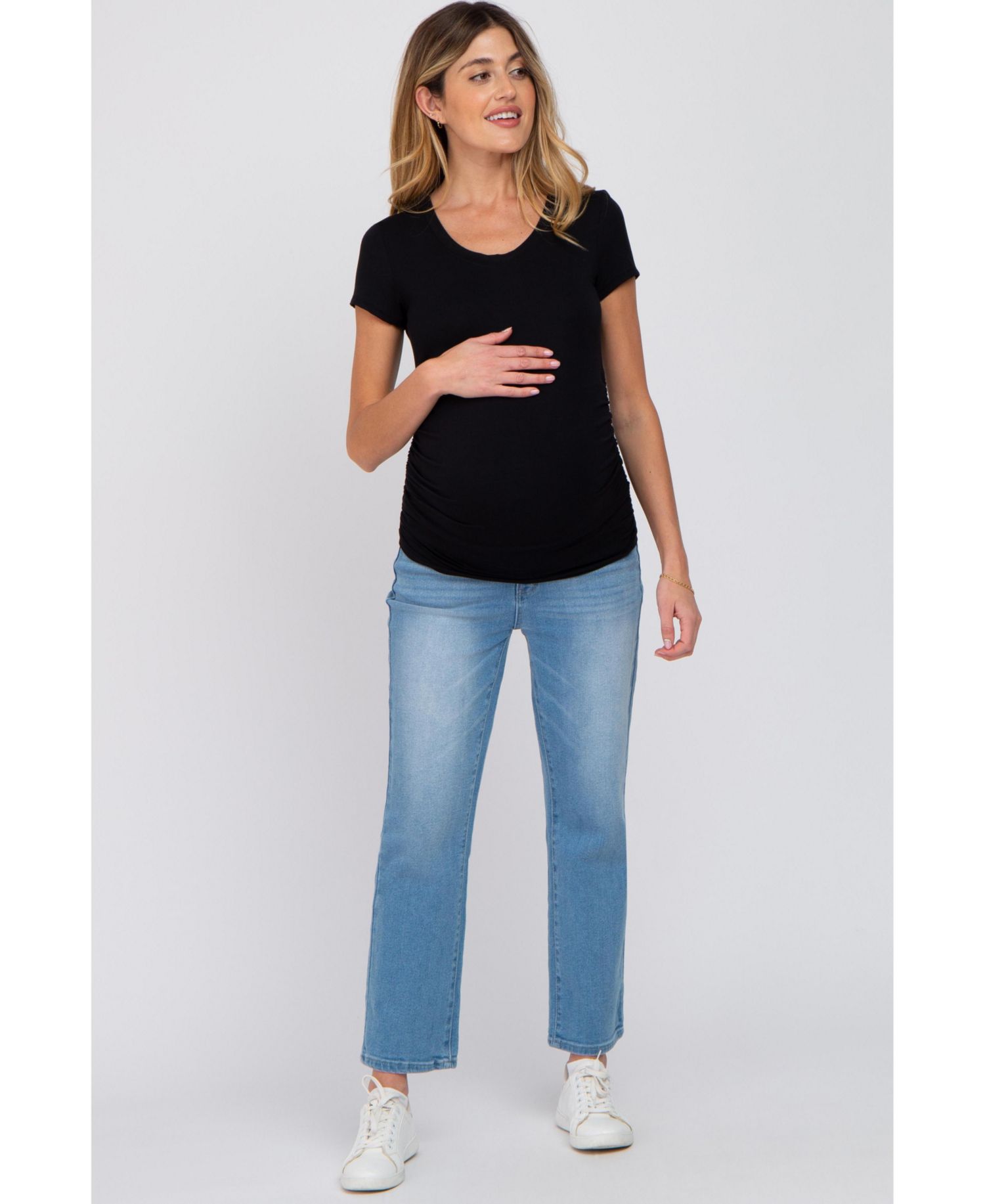 Women's White Basic Short Sleeve Fitted Top