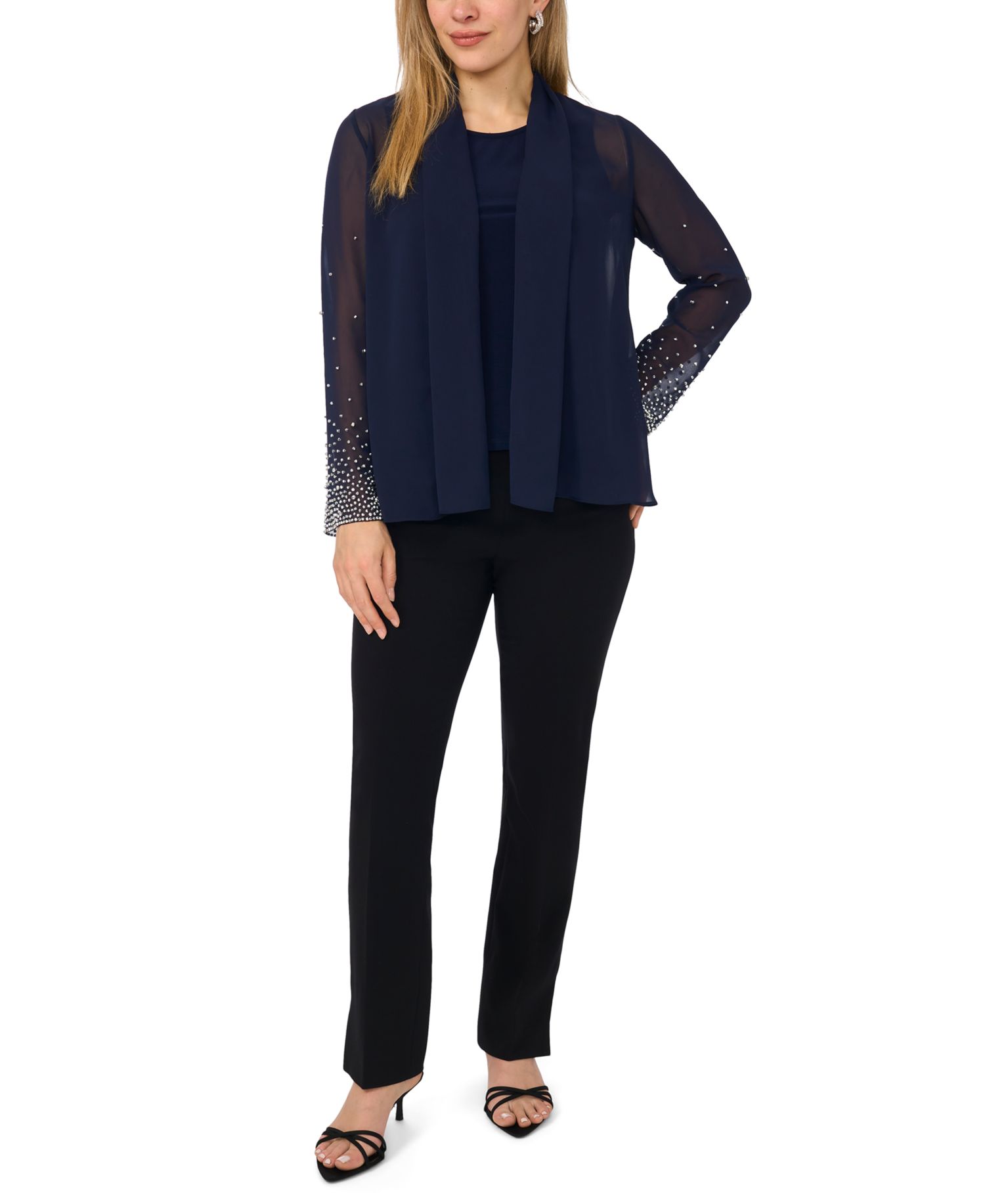Petite Long-Sleeve Round Neck Top