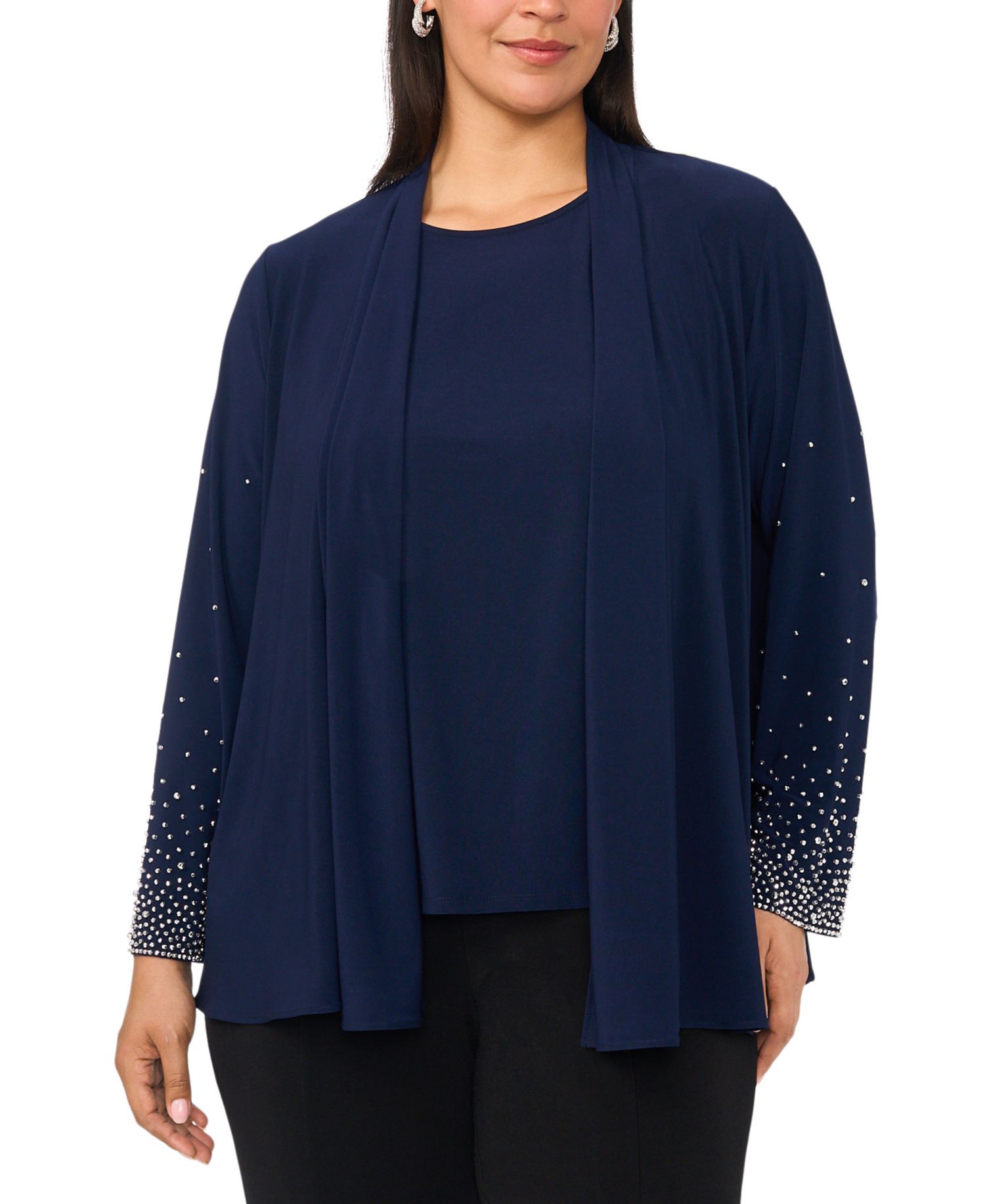 Plus-Size Long-Sleeve Round Neck Top