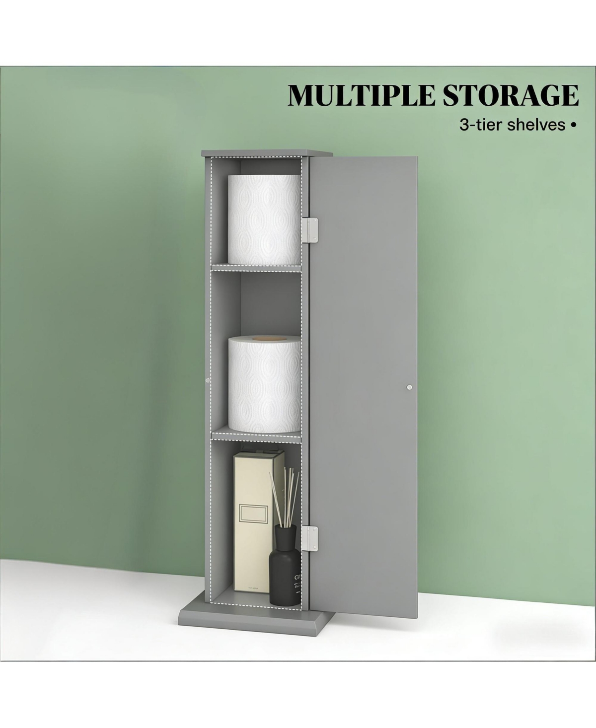 Clihome 3-Tier Corner Cabinet - Modern Rustic Toilet Paper Storage for Bathroom Kitchen