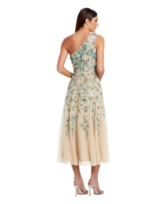 one shoulder midi bridesmaid dresses One Shoulder Side Slit Chiffon Bridesmaid Dress main image 0