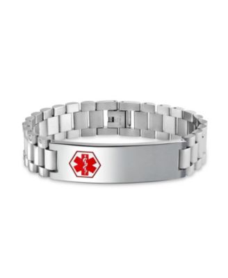 Men's Medical Identification Blank Medical ID Bracelet Panther Link Stainless Steel 8 Inch