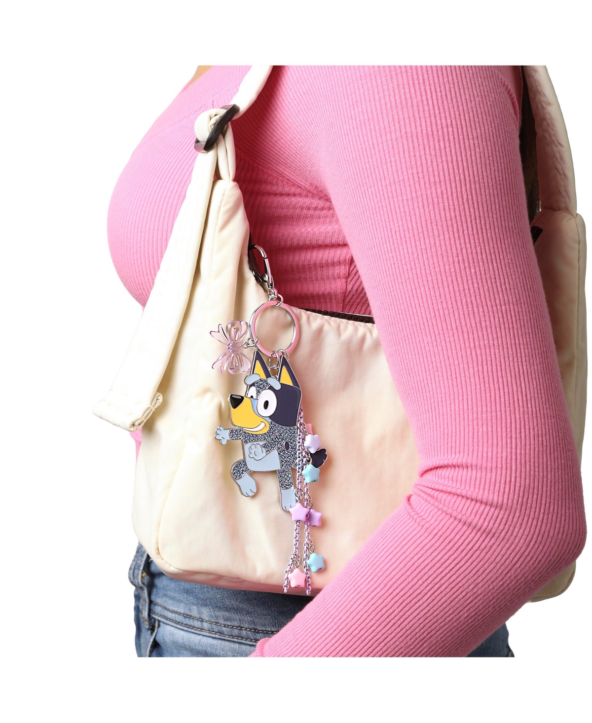Bluey Bag Charms with Lobster Clip, Liquid and Pave Crystals Charm Keychains