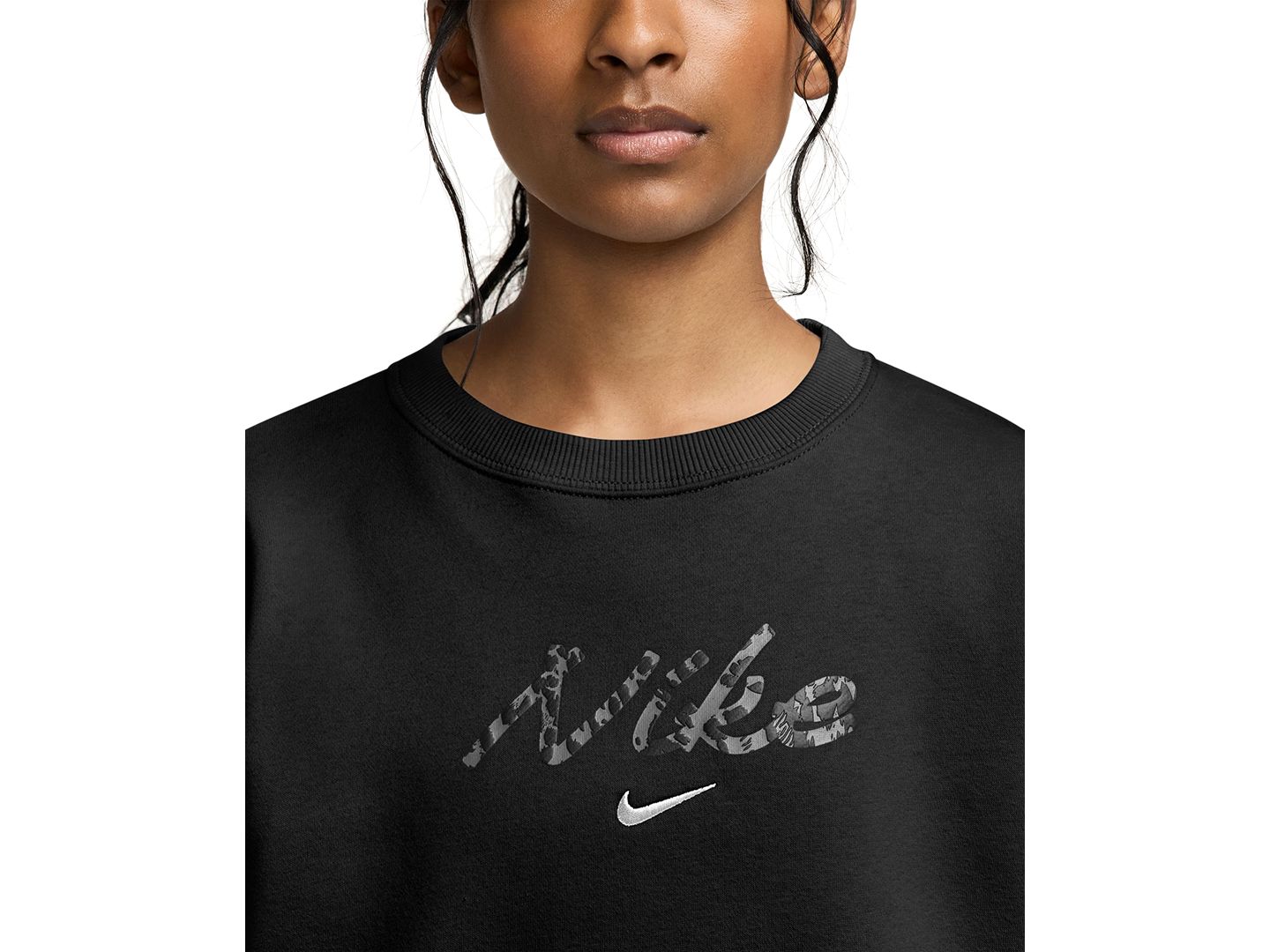 Свитшот Nike Oversized Long-Sleeve Sweatshirt для девочек, цвет: Чёрный — фото 2