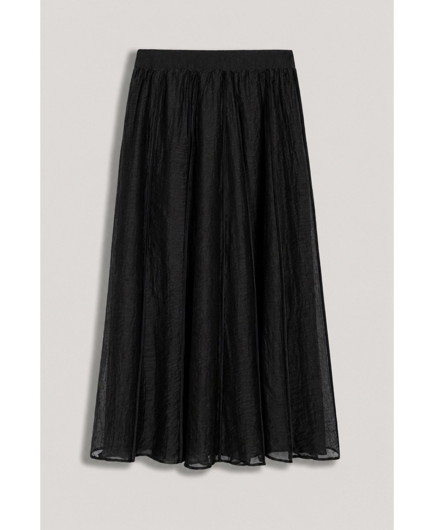 Женская юбка NOCTURNE Sheer Pleated Midi, цвет: Чёрный — фото 6