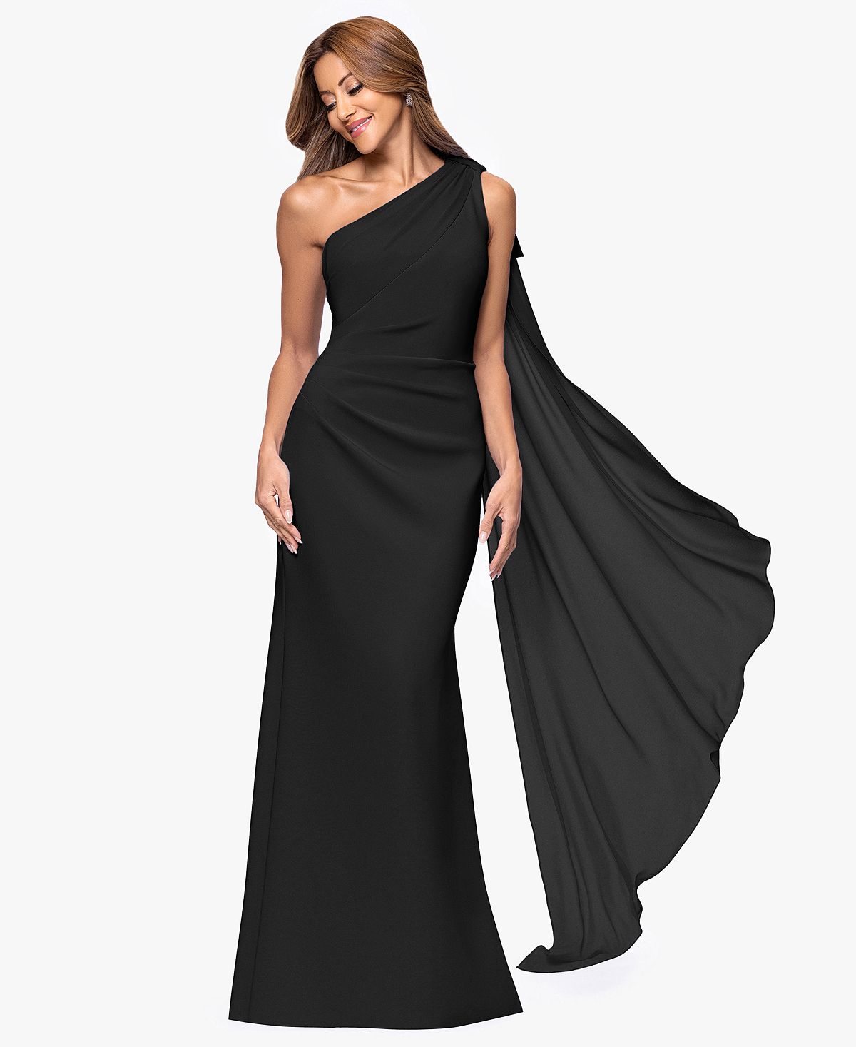 XSCAPE Women's One-Shoulder Ball Gown Dress view 6 — MAYCSS fashion products