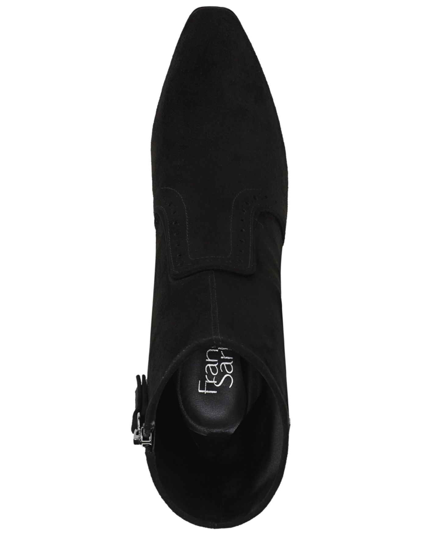 Женские ботинки Franco Sarto Delani Square Toe Zip Short, цвет: Чёрный искусственный замшевый — фото 4