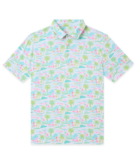 Мужское поло Chubbies Island Hopper Short Sleeve Polo, цвет: Небесно-голубой