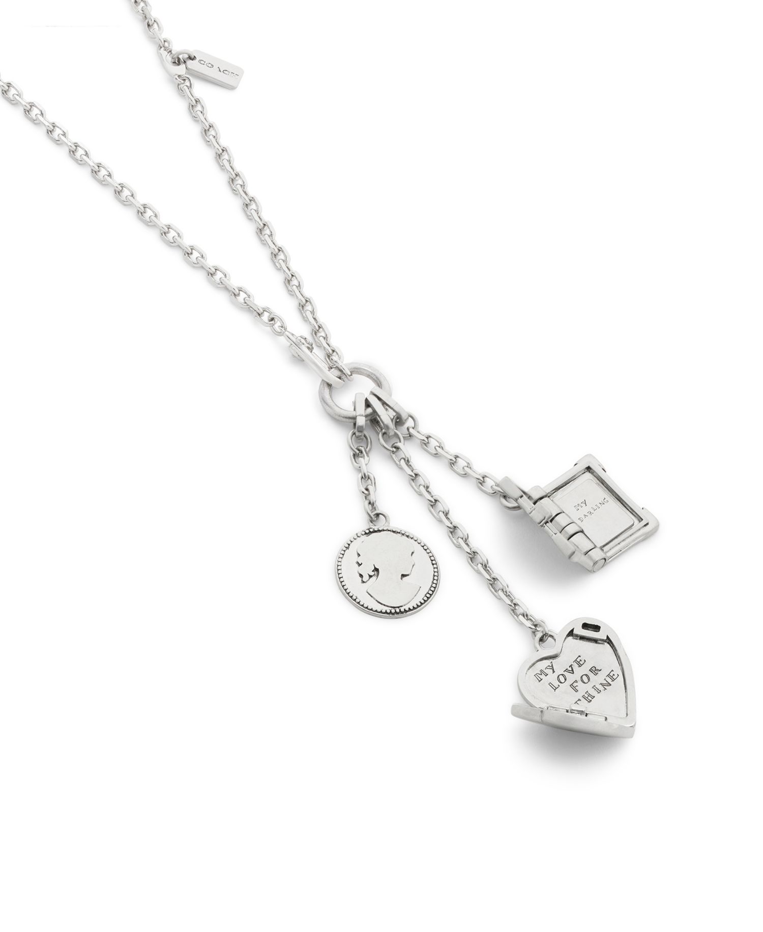 Silver Runway Heart Charm Necklace
