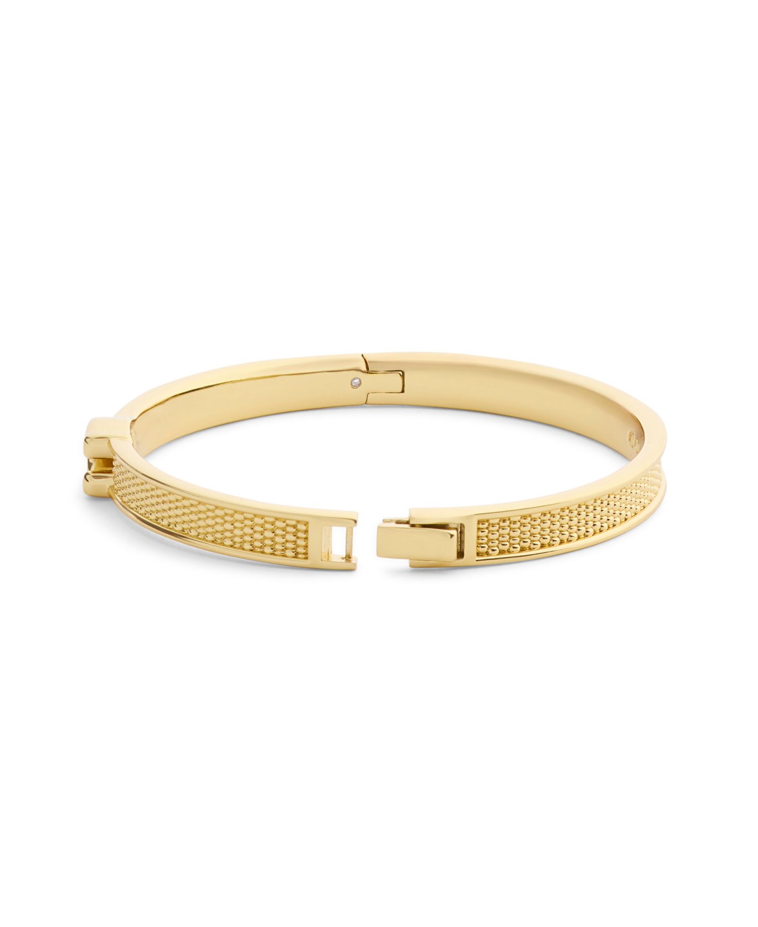 Gold Signature C Textured Bangle Bracelet
