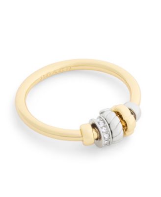 Faux Stone Signature Rondelle Charm Band Ring