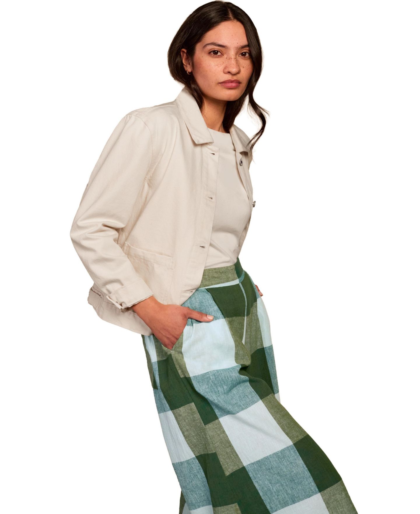 Женские брюки Celtic & Co. Wide Leg Ankle Grazer Culottes, цвет: Зелёный разноцветный клетчатый — фото 6