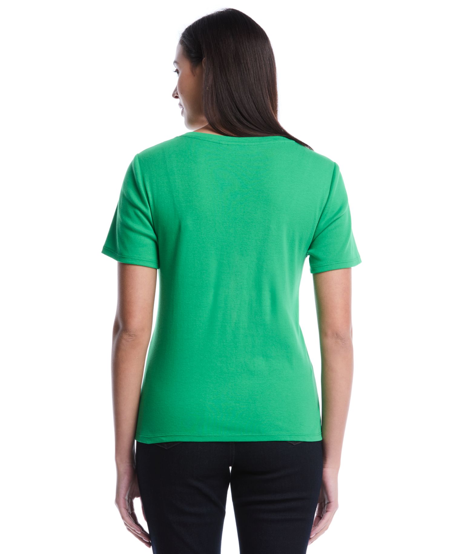 Petite Welt Pocket Button Detail Short-Sleeve Top