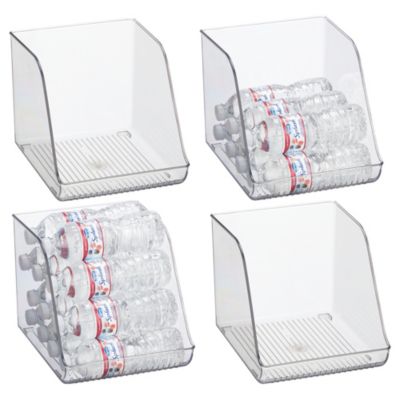 Clear Plastic Water Bottle Organizer for Fridge, 4-Pack