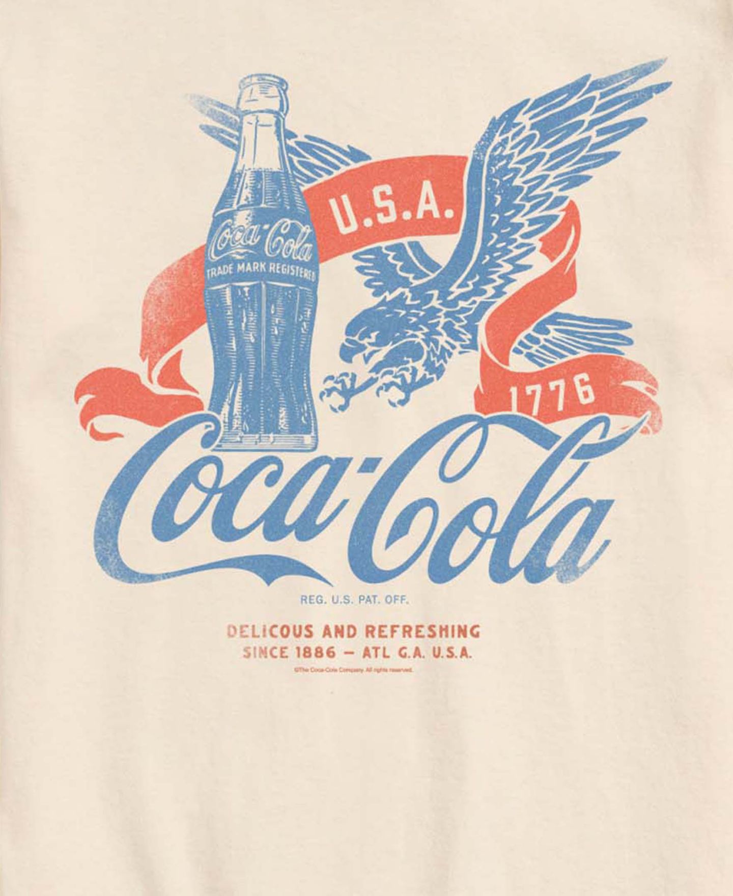 Мужская футболка AIRWAVES Coca-Cola USA Eagle Short-Sleeve Graphic, цвет: Кремовый — фото 3