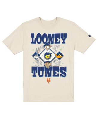 Men's and Women's Cream New York Mets Looney Tunes T-Shirt
