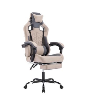 Massage Gaming Chair with Footrest,PU Ergonomic Gamer Chair