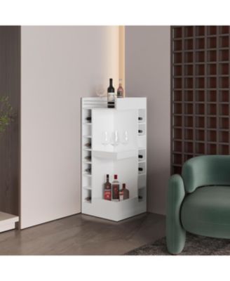 Modern Bar Cabinet with 16 Shelves, Freestanding Storage Cabinet for Bar Essentials
