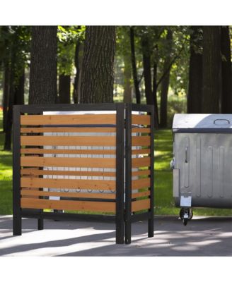 3-Panel Outdoor Air Conditioner Fence Screen, Outside Wood Privacy Fence, 38" W x 42" H