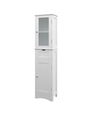 Tall Floor Storage Cabinet with 2 Doors and 1 Drawer for Bathroom