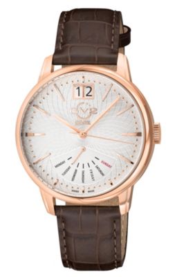 Men's Rovescio Swiss Quartz Leather Strap Watch