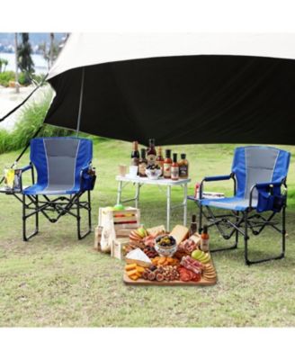 2 Pack Oversized Heavy Duty Camping Directors Chair, Portable Folding Lawn Chair for Beach, Fishing, Picnic