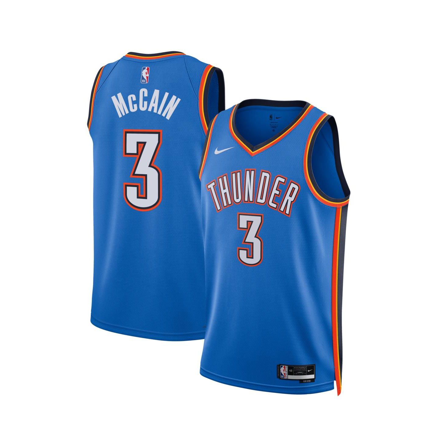 Топ Nike Jared McCain Blue Oklahoma City Thunder Icon Edition Swingman Jersey — фото 1