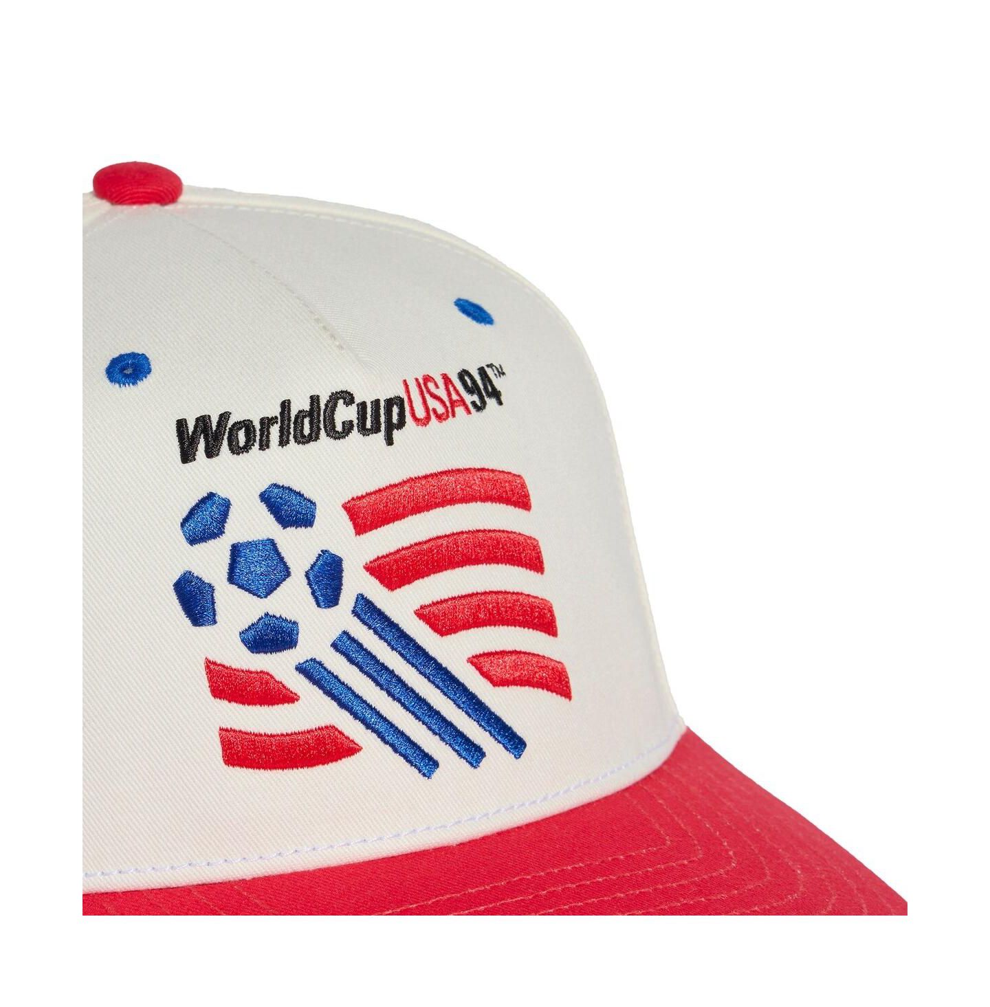 Мужская кепка adidas and White/Red Usmnt 1994 World Cup Graphic Adjustable Hat — фото 3