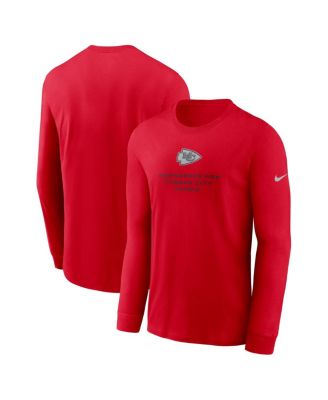Men's Red Kansas City Chiefs Sideline Bold Arch Star Dri-FIT Long Sleeve T-Shirt
