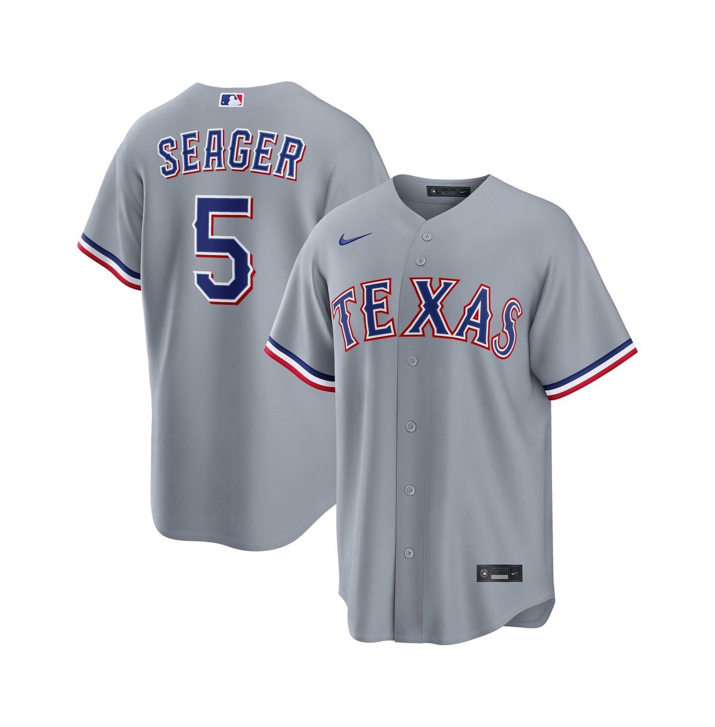 Мужской топ Nike Corey Seager Gray Texas Rangers Road Replica Jersey — фото 1