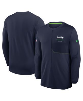 Men's College Navy Seattle Seahawks Sideline Coaches UV Dri-FIT Long Sleeve T-Shirt