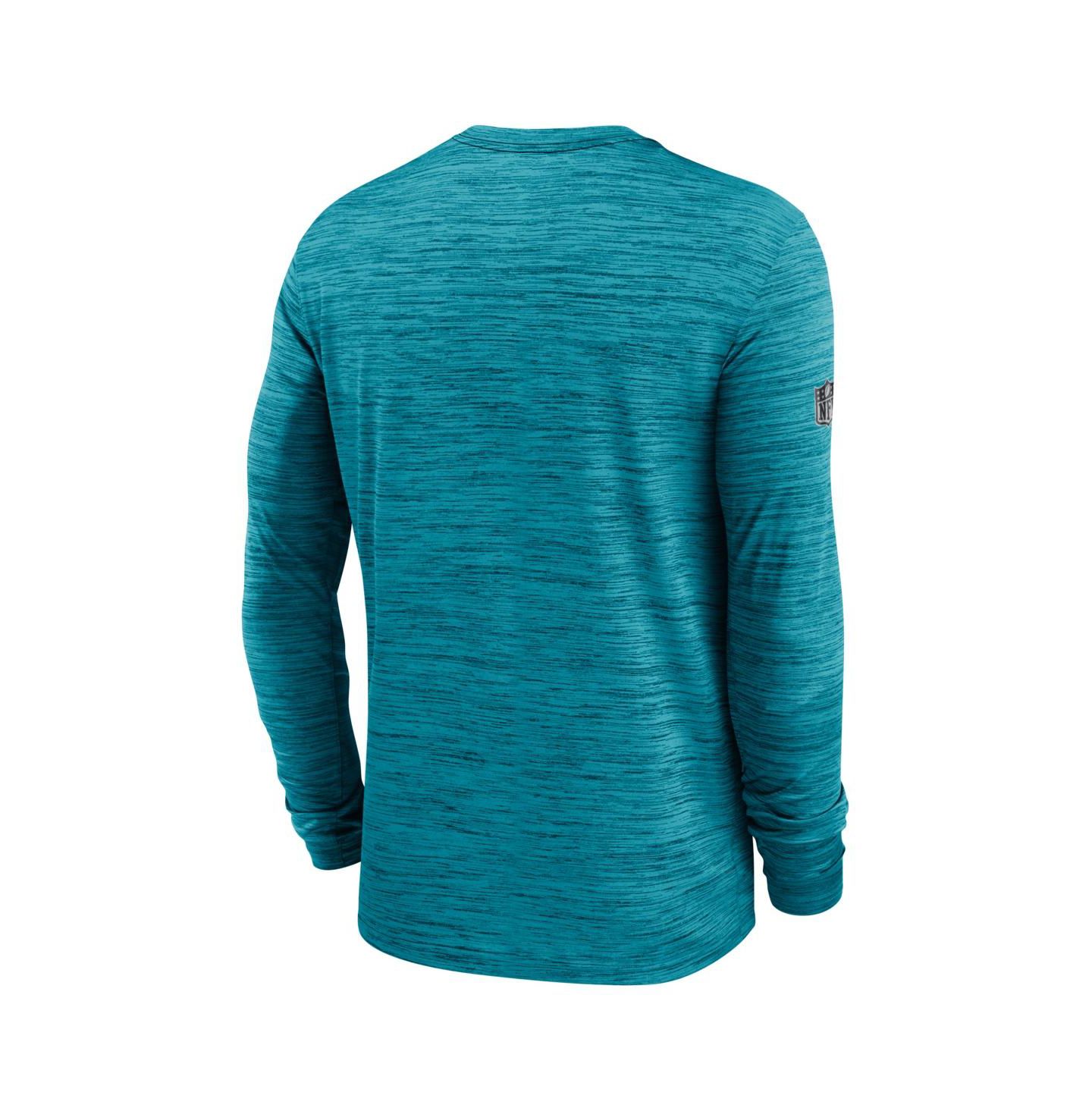 Мужская футболка Nike Teal Jacksonville Jaguars Sideline Offensive Transition Velocity Dri-FIT Long Sleeve — фото 2