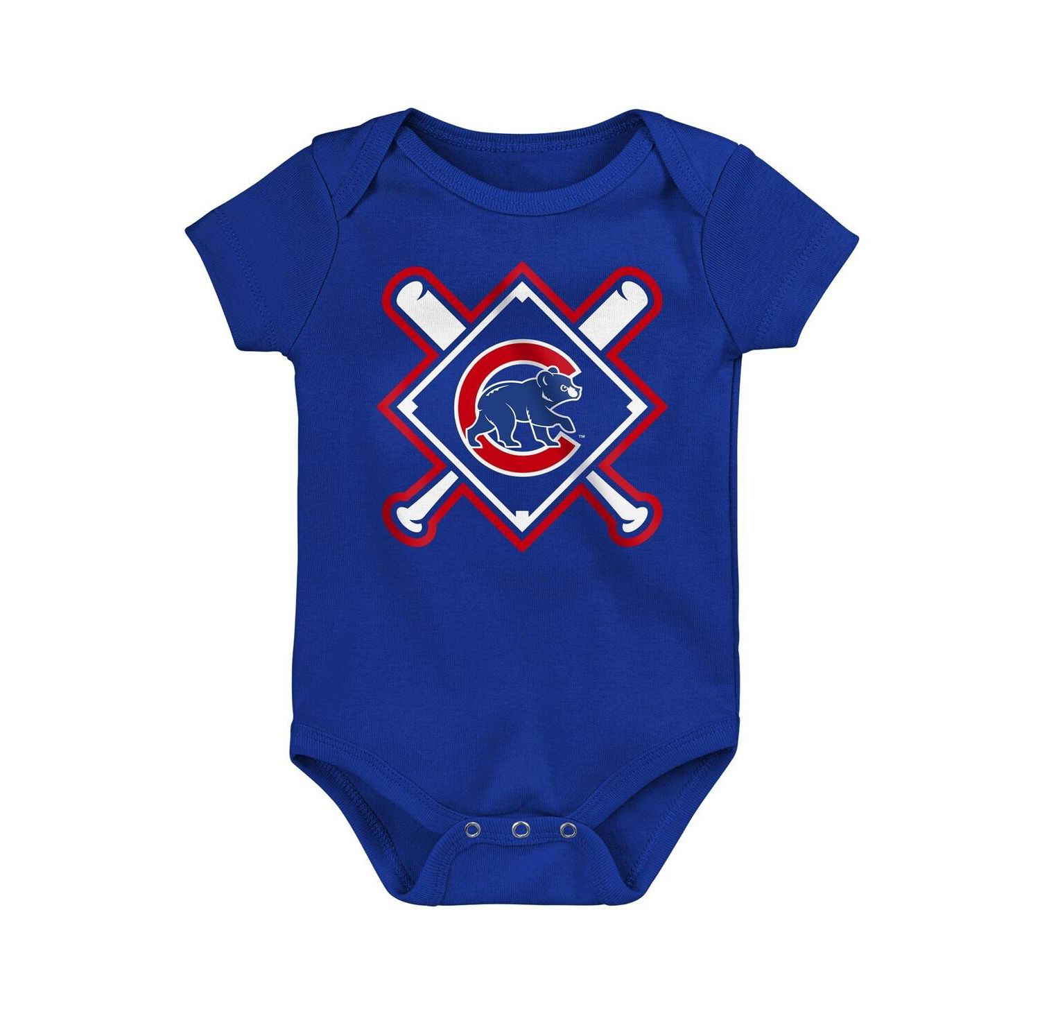 Baby Boys and Girls 3-Pack Chicago Cubs Home Plate Creeper Set