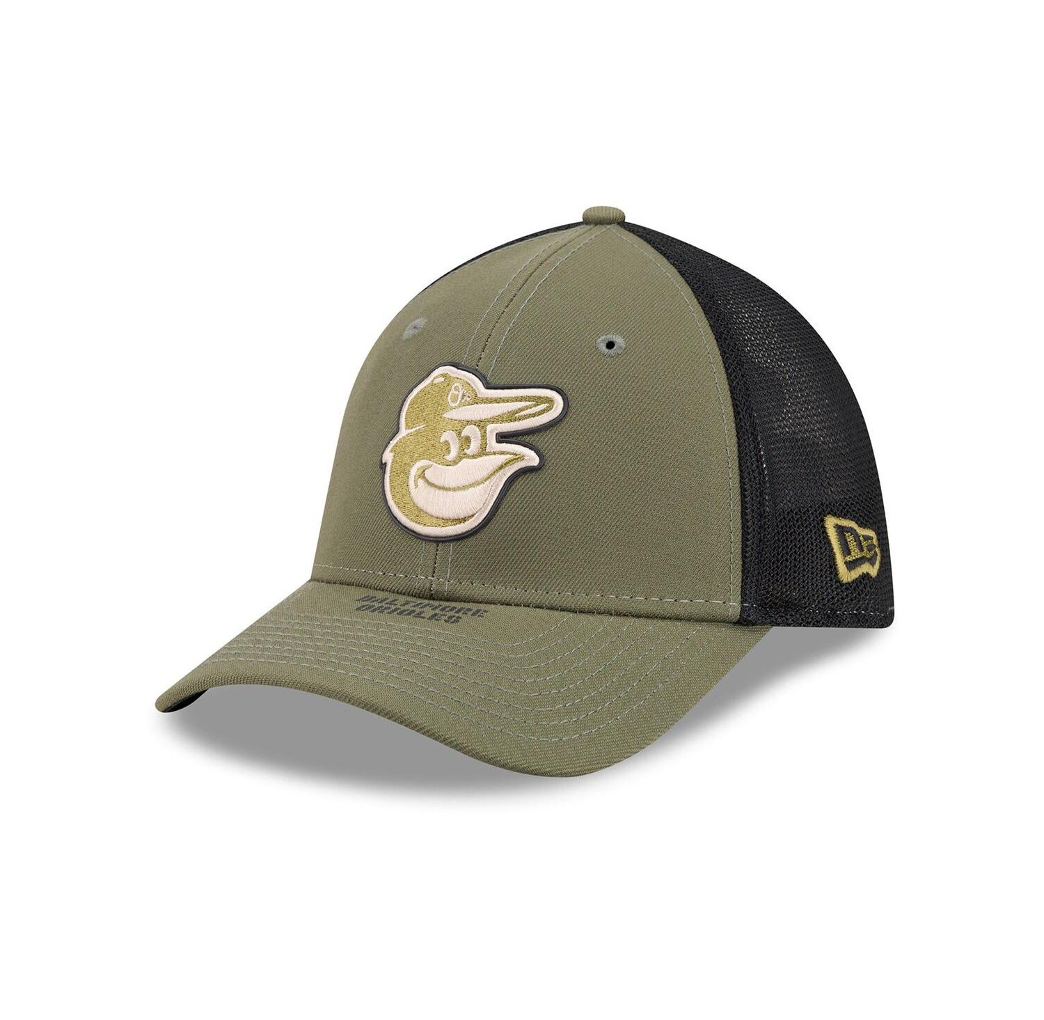 Men's Olive Baltimore Orioles 2026 Armed Forces Day 39THIRTY M-Crown Flex Hat