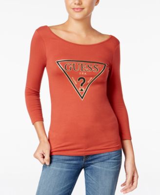 GUESS - Three-Quarter-Sleeve Logo T-Shirt