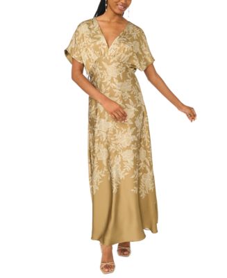 dolman sleeve maxi dress Blue Floral Sleeves Shown in Black. Go Couture Dolman Sleeve Maxi
