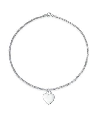 Bling Jewelry Dangling Heart Charm Anklet Ankle Bracelet Sterling Silver - Silver 22$