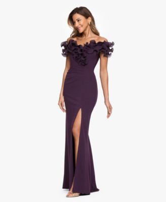 sequin dresses with long sleeves Vintage Mermaid Gown: Long Sleeves, Off Shoulder, Bodice Embellished with  Sequin & Flowers CDJ816