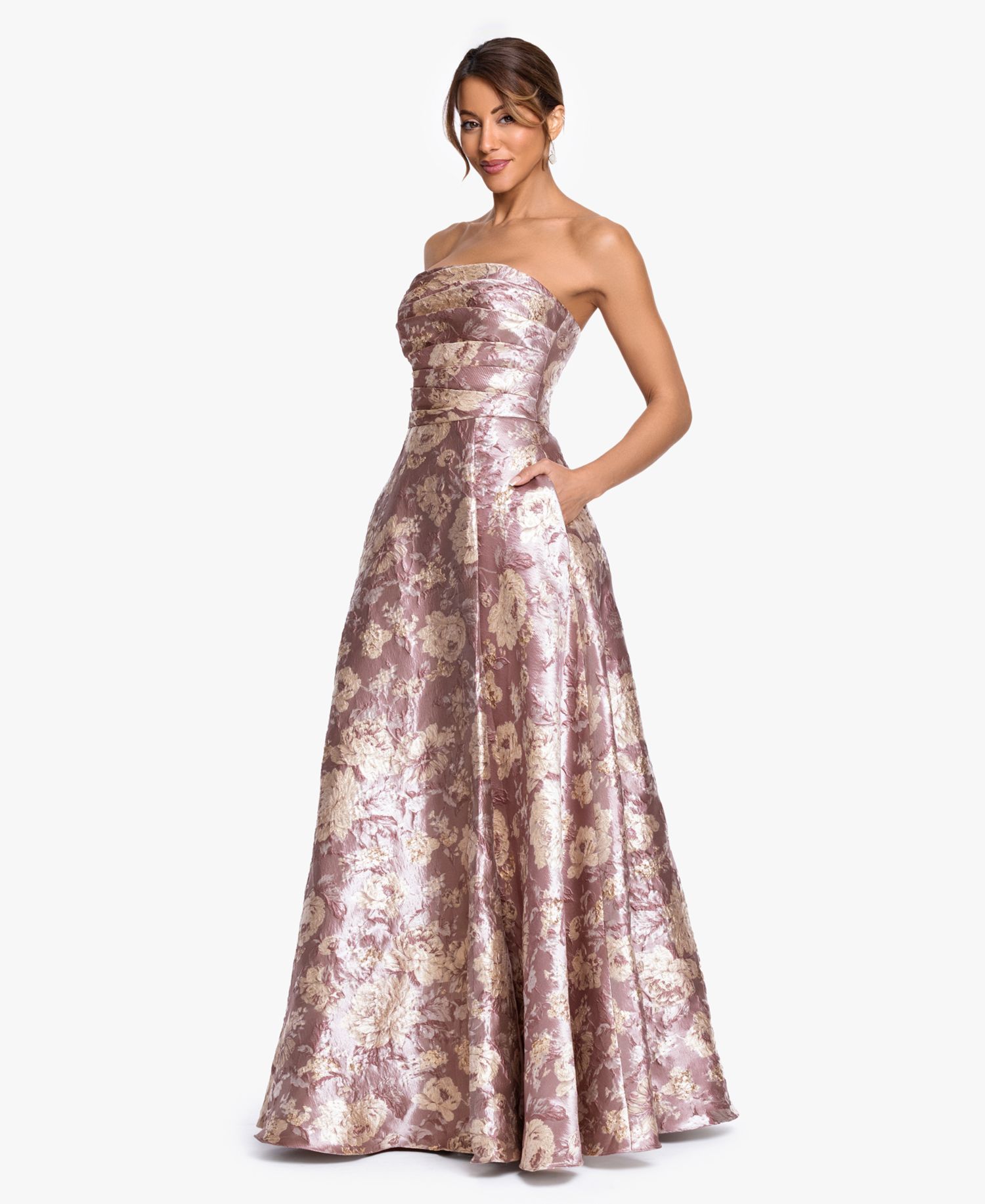 Women's Strapless Brocade Ball Gown