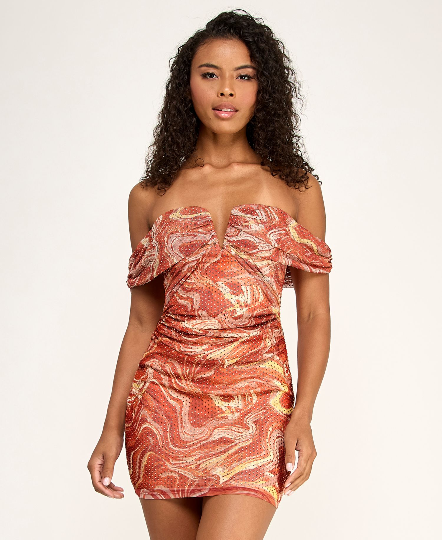 Juniors' Embellished Off-The-Shoulder Dress