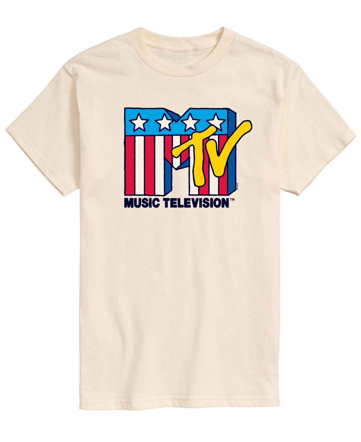 Airwaves Men's Mtv Usa Flag Short-Sleeve Graphic T-Shirt - Cream