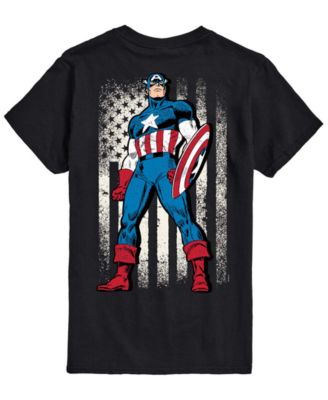 Men's Captain America Flag Retro Short-Sleeve Graphic T-Shirt