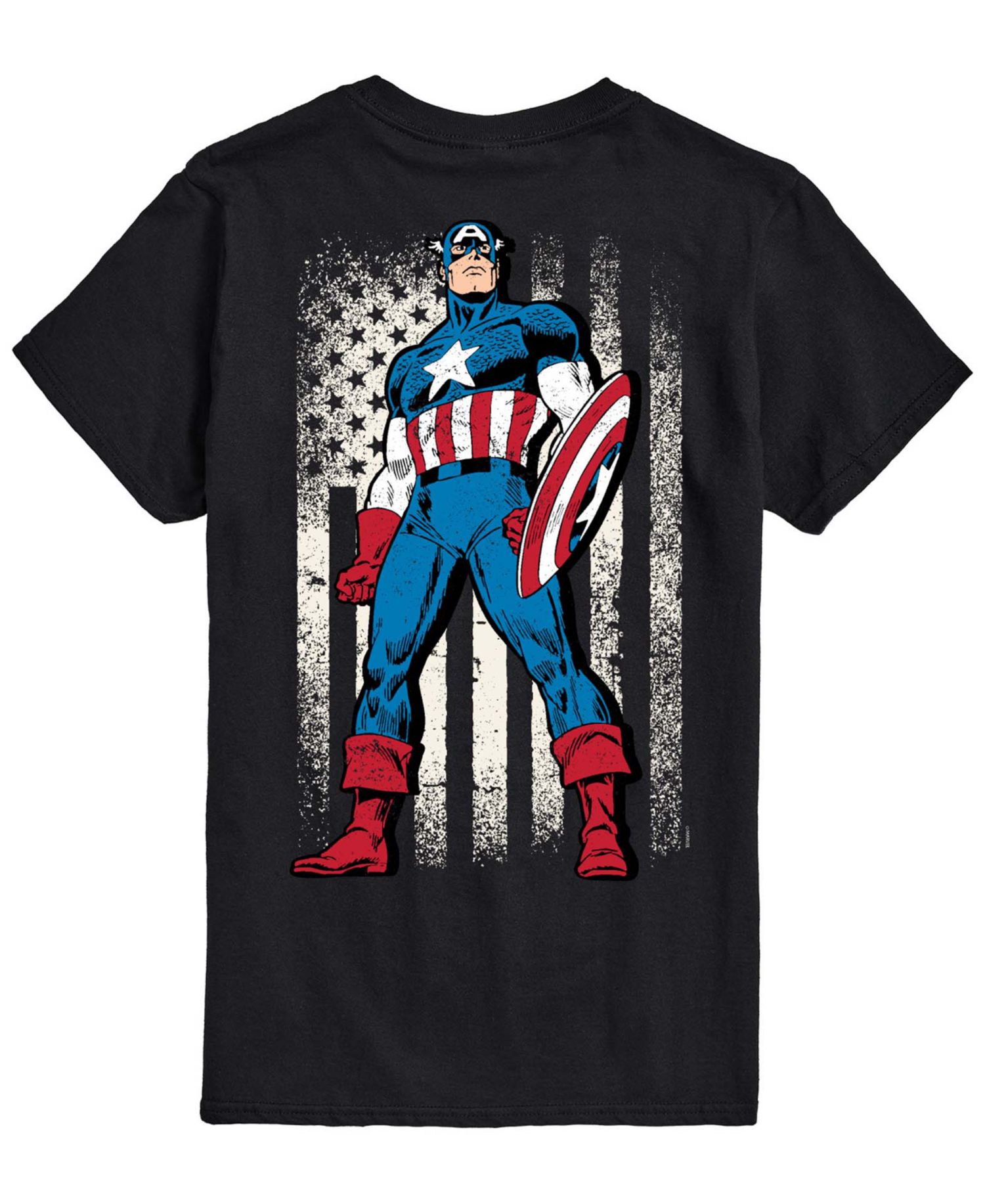 Men's Captain America Flag Retro Short-Sleeve Graphic T-Shirt