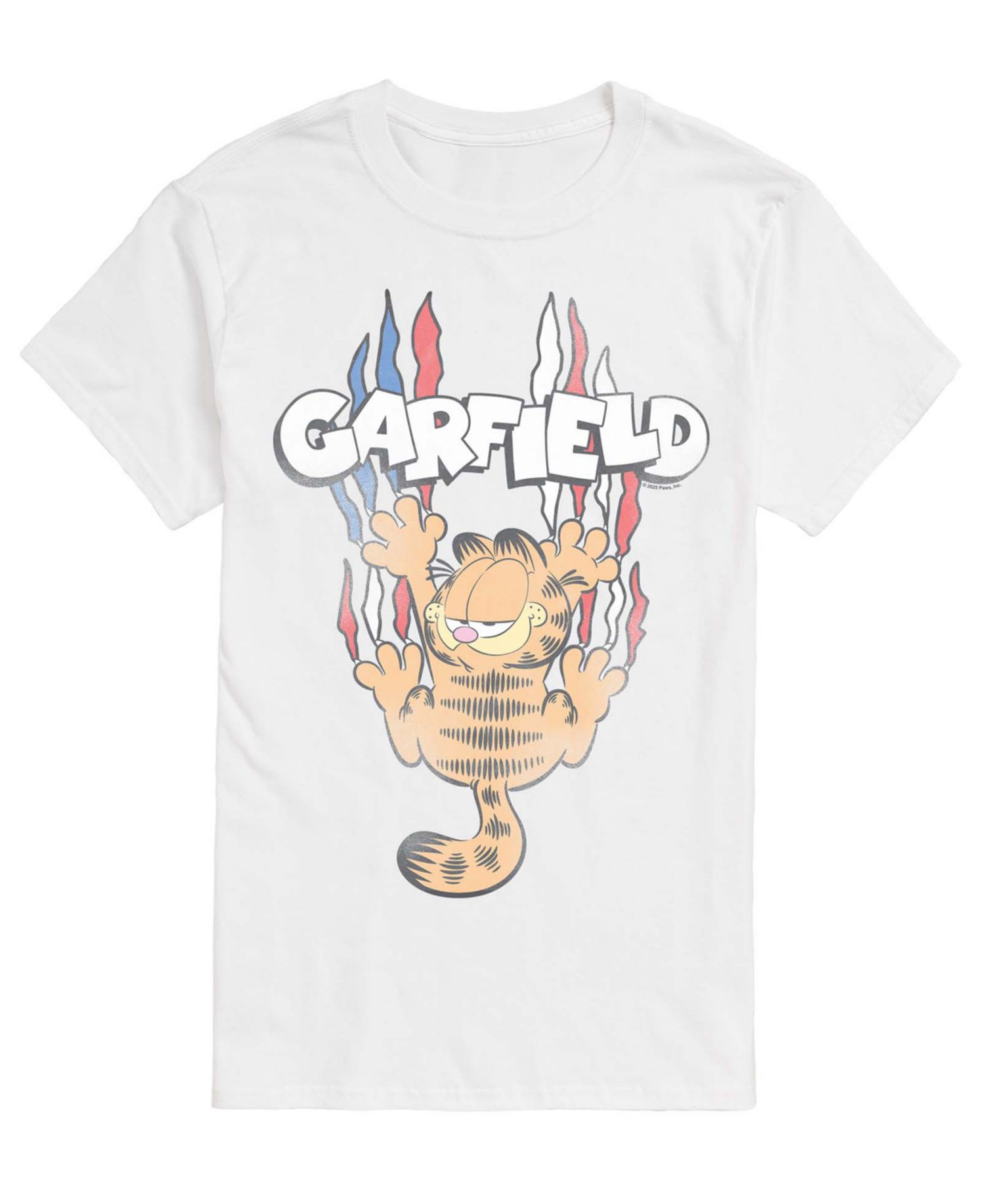 Men's Garfield Americana Tonal Washed Short-Sleeve Graphic T-Shirt