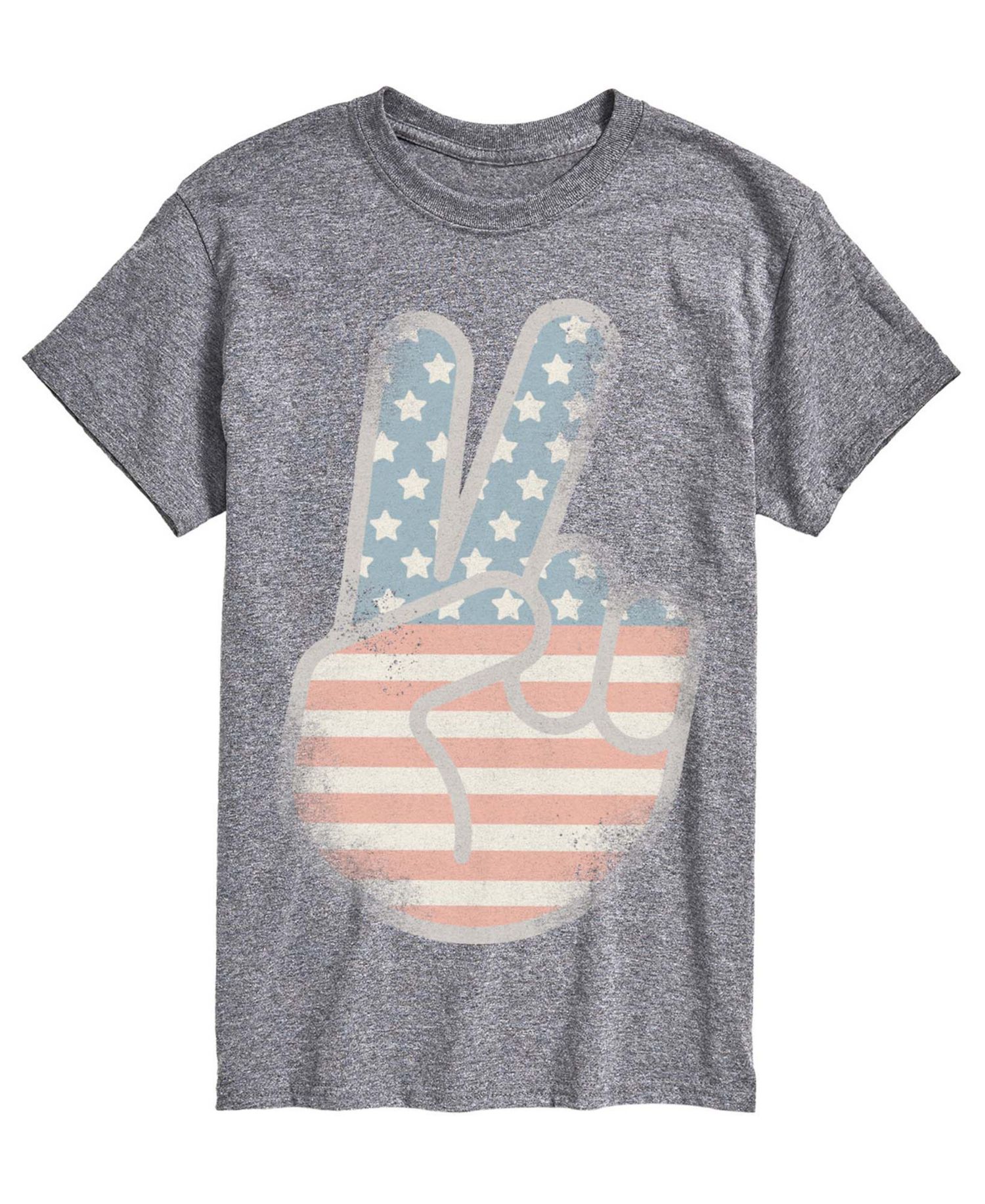 Men's Flag Peace Sign Tonal Washed Short-Sleeve Graphic T-Shirt