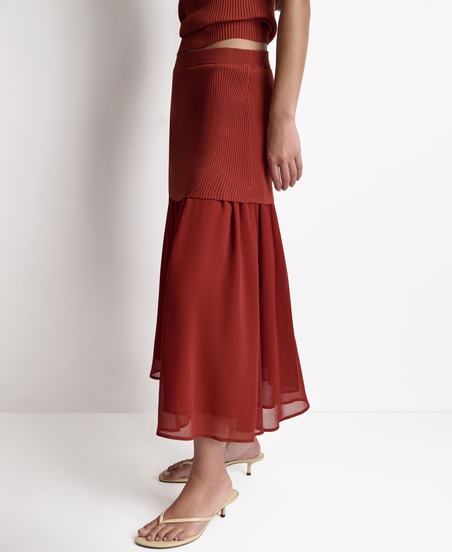 Женская юбка BCBG Mix Media Circular Midi, цвет: Mesa — фото 2
