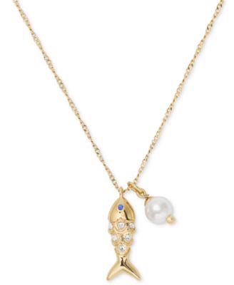 Gold-Tone Summer Daze Fish Short Pendant Necklace