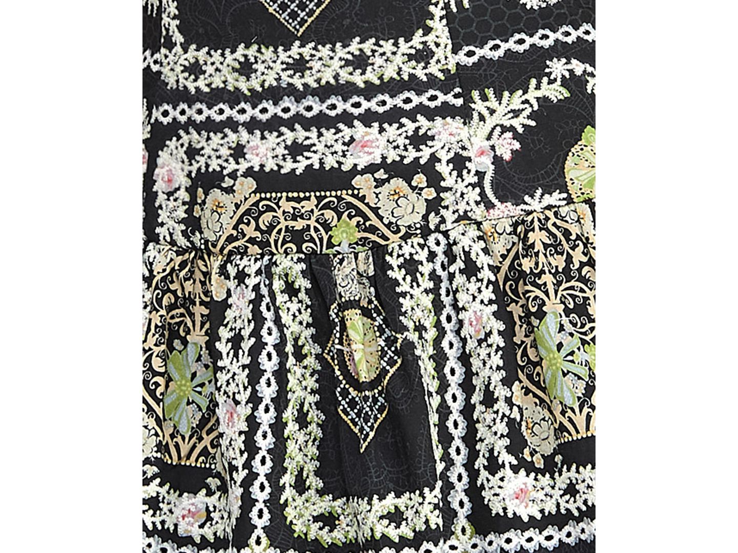 Женское платье SENI & CADE Juniors' Printed Square Neck Eyelet Drop Waist Short, цвет: Чёрный разноцветный — фото 6